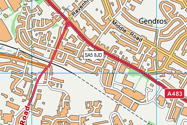 SA5 8JD map - OS VectorMap District (Ordnance Survey) SA5 8JD map - OS VectorMap District (Ordnance Survey)