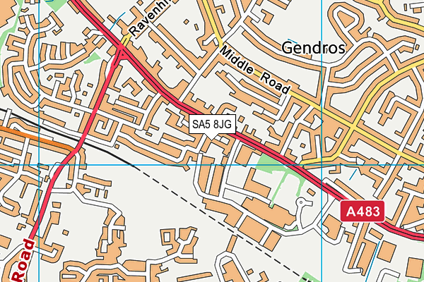 SA5 8JG map - OS VectorMap District (Ordnance Survey) SA5 8JG map - OS VectorMap District (Ordnance Survey)