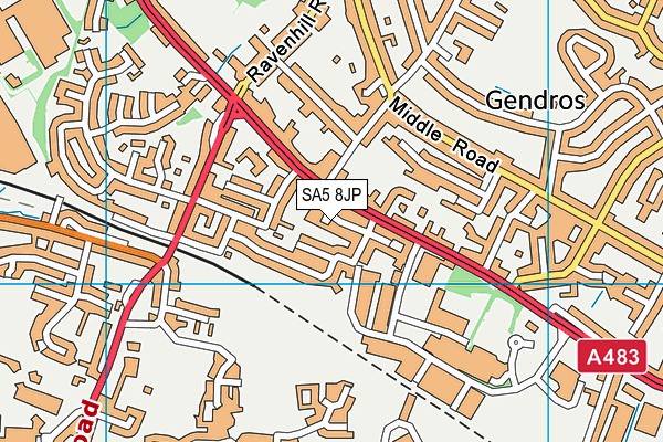 SA5 8JP map - OS VectorMap District (Ordnance Survey)
