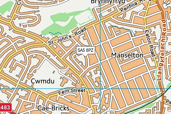 SA5 8PZ map - OS VectorMap District (Ordnance Survey) SA5 8PZ map - OS VectorMap District (Ordnance Survey)