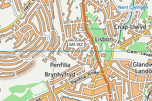 SA5 9EZ map - OS VectorMap District (Ordnance Survey) SA5 9EZ map - OS VectorMap District (Ordnance Survey)