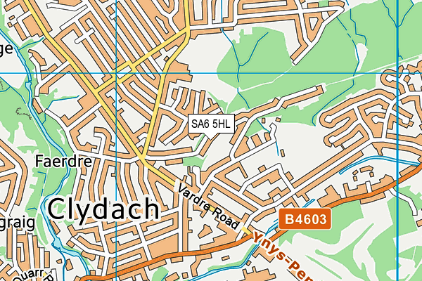SA6 5HL map - OS VectorMap District (Ordnance Survey) SA6 5HL map - OS VectorMap District (Ordnance Survey)