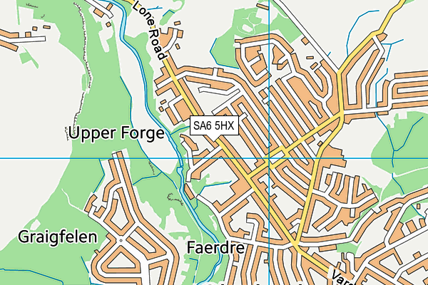 SA6 5HX map - OS VectorMap District (Ordnance Survey) SA6 5HX map - OS VectorMap District (Ordnance Survey)