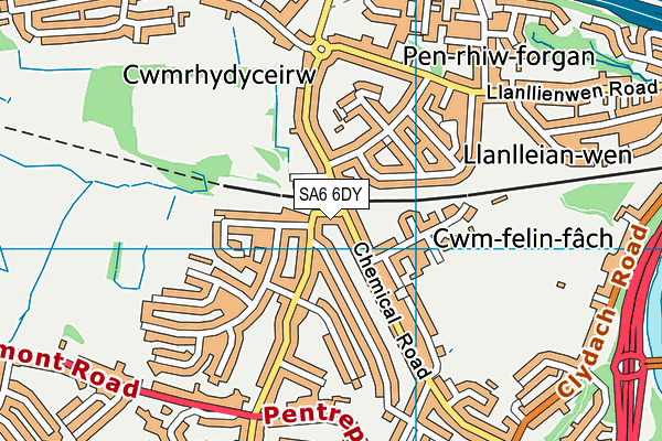SA6 6DY map - OS VectorMap District (Ordnance Survey) SA6 6DY map - OS VectorMap District (Ordnance Survey)