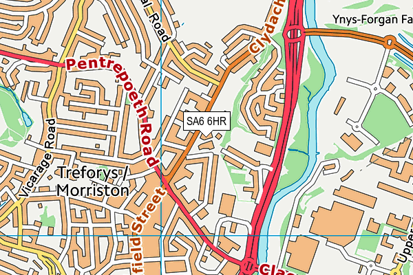 SA6 6HR map - OS VectorMap District (Ordnance Survey) SA6 6HR map - OS VectorMap District (Ordnance Survey)