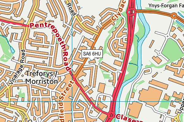 SA6 6HU map - OS VectorMap District (Ordnance Survey) SA6 6HU map - OS VectorMap District (Ordnance Survey)