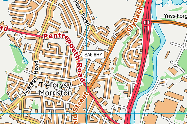 SA6 6HY map - OS VectorMap District (Ordnance Survey) SA6 6HY map - OS VectorMap District (Ordnance Survey)