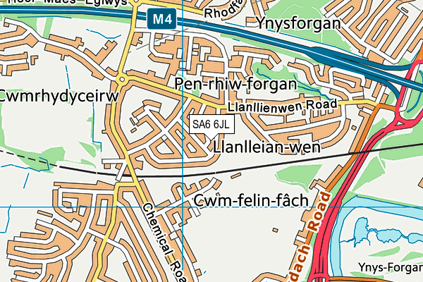 SA6 6JL map - OS VectorMap District (Ordnance Survey) SA6 6JL map - OS VectorMap District (Ordnance Survey)