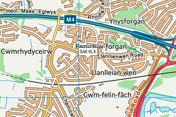SA6 6LX map - OS VectorMap District (Ordnance Survey)