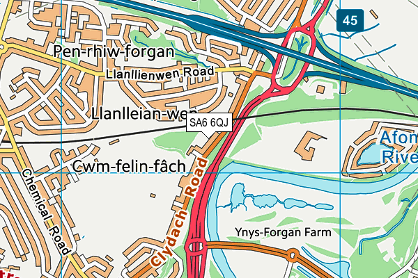 SA6 6QJ map - OS VectorMap District (Ordnance Survey) SA6 6QJ map - OS VectorMap District (Ordnance Survey)