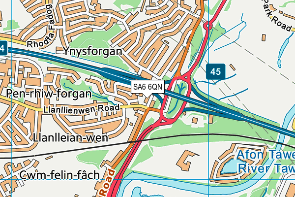 SA6 6QN map - OS VectorMap District (Ordnance Survey) SA6 6QN map - OS VectorMap District (Ordnance Survey)