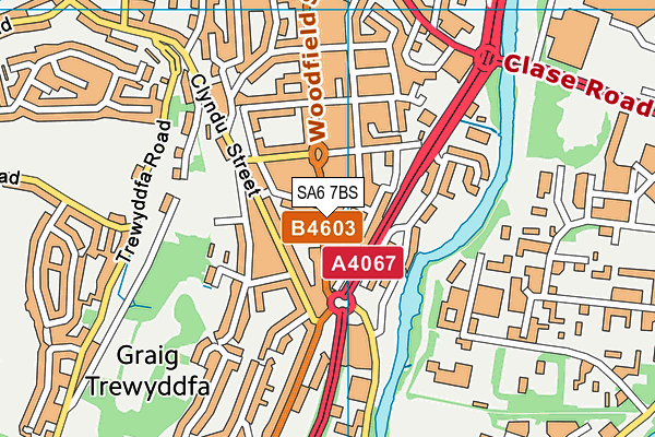 SA6 7BS map - OS VectorMap District (Ordnance Survey) SA6 7BS map - OS VectorMap District (Ordnance Survey)