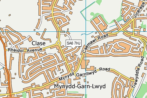 SA6 7HJ map - OS VectorMap District (Ordnance Survey) SA6 7HJ map - OS VectorMap District (Ordnance Survey)