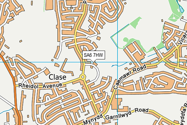 SA6 7HW map - OS VectorMap District (Ordnance Survey) SA6 7HW map - OS VectorMap District (Ordnance Survey)