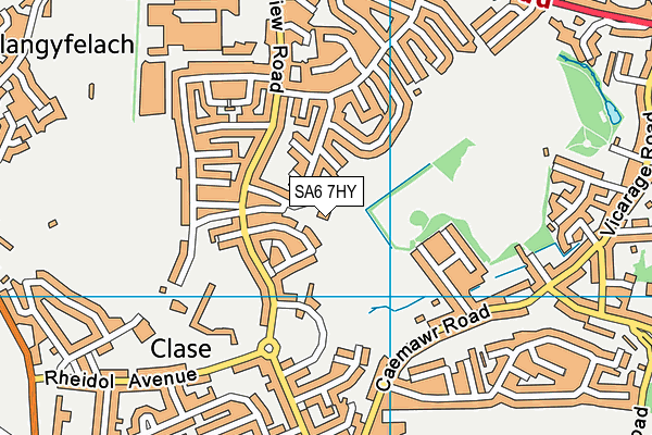 SA6 7HY map - OS VectorMap District (Ordnance Survey) SA6 7HY map - OS VectorMap District (Ordnance Survey)