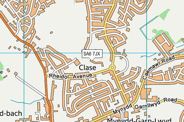SA6 7JX map - OS VectorMap District (Ordnance Survey) SA6 7JX map - OS VectorMap District (Ordnance Survey)