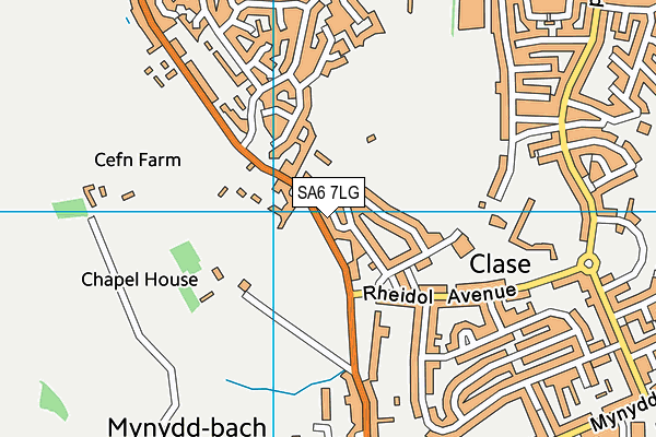 SA6 7LG map - OS VectorMap District (Ordnance Survey) SA6 7LG map - OS VectorMap District (Ordnance Survey)