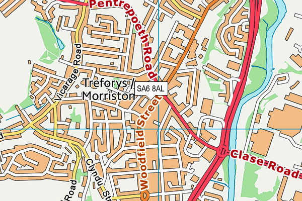 SA6 8AL map - OS VectorMap District (Ordnance Survey)