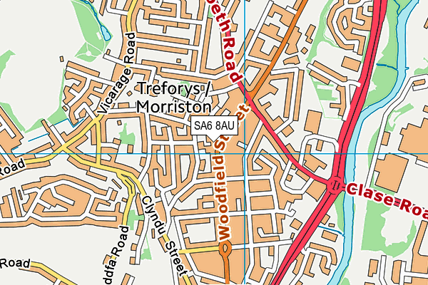 SA6 8AU map - OS VectorMap District (Ordnance Survey) SA6 8AU map - OS VectorMap District (Ordnance Survey)