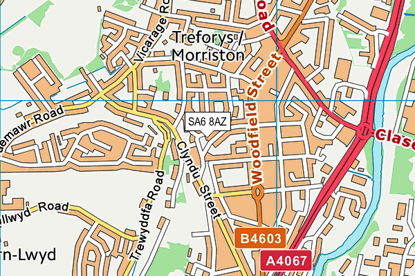 SA6 8AZ map - OS VectorMap District (Ordnance Survey) SA6 8AZ map - OS VectorMap District (Ordnance Survey)