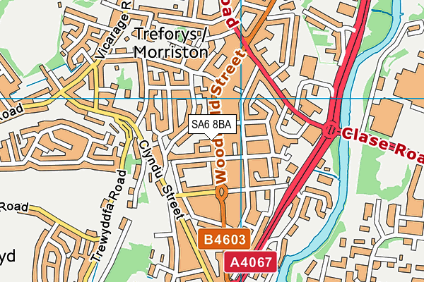SA6 8BA map - OS VectorMap District (Ordnance Survey) SA6 8BA map - OS VectorMap District (Ordnance Survey)