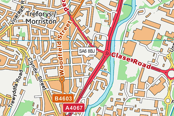 SA6 8BJ map - OS VectorMap District (Ordnance Survey) SA6 8BJ map - OS VectorMap District (Ordnance Survey)