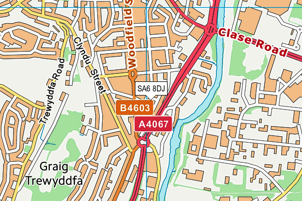 SA6 8DJ map - OS VectorMap District (Ordnance Survey) SA6 8DJ map - OS VectorMap District (Ordnance Survey)