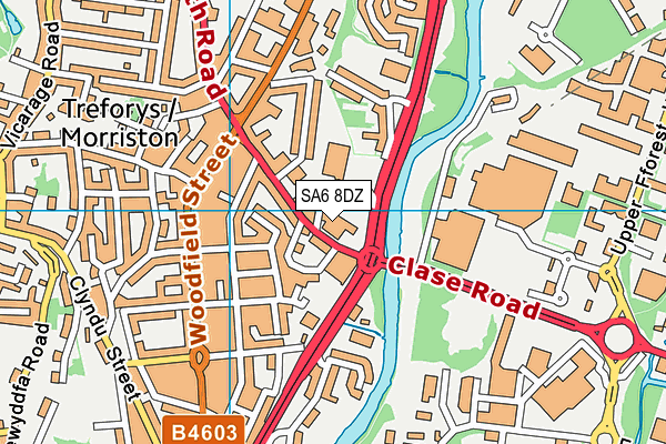 SA6 8DZ map - OS VectorMap District (Ordnance Survey) SA6 8DZ map - OS VectorMap District (Ordnance Survey)