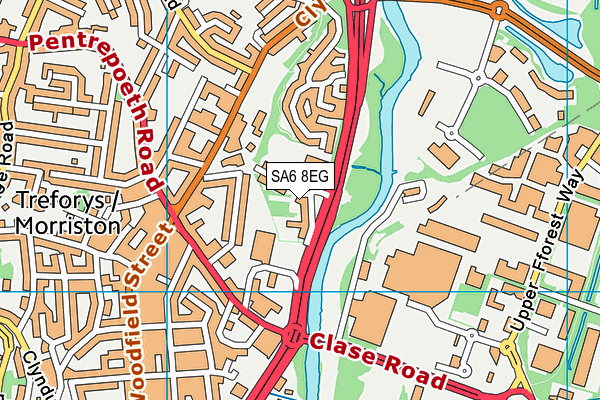 SA6 8EG map - OS VectorMap District (Ordnance Survey) SA6 8EG map - OS VectorMap District (Ordnance Survey)