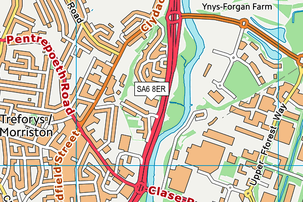 SA6 8ER map - OS VectorMap District (Ordnance Survey) SA6 8ER map - OS VectorMap District (Ordnance Survey)