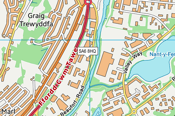 SA6 8HQ map - OS VectorMap District (Ordnance Survey) SA6 8HQ map - OS VectorMap District (Ordnance Survey)