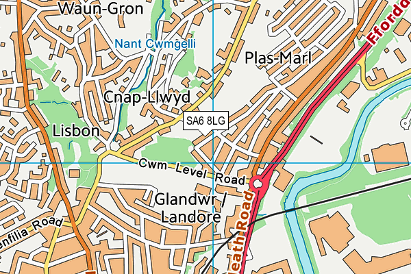 SA6 8LG map - OS VectorMap District (Ordnance Survey) SA6 8LG map - OS VectorMap District (Ordnance Survey)