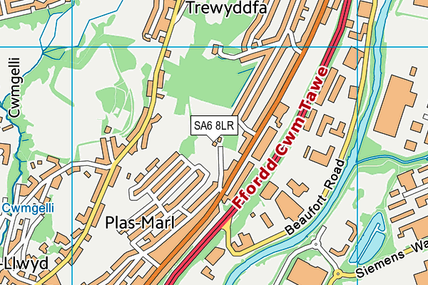 SA6 8LR map - OS VectorMap District (Ordnance Survey) SA6 8LR map - OS VectorMap District (Ordnance Survey)