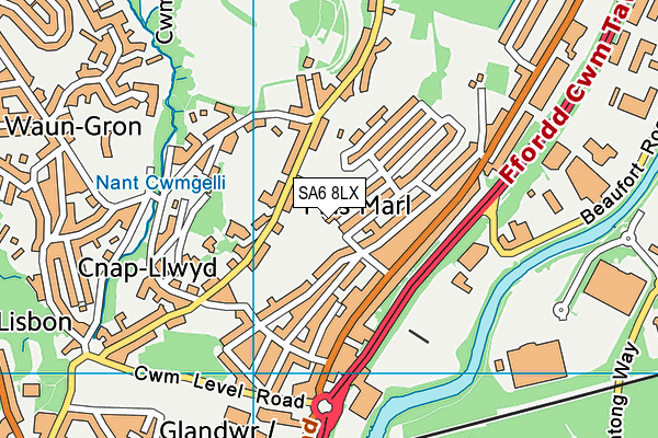 SA6 8LX map - OS VectorMap District (Ordnance Survey) SA6 8LX map - OS VectorMap District (Ordnance Survey)