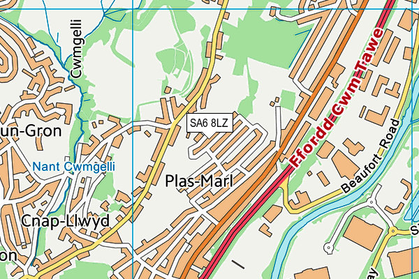 SA6 8LZ map - OS VectorMap District (Ordnance Survey) SA6 8LZ map - OS VectorMap District (Ordnance Survey)