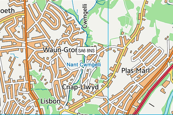 SA6 8NS map - OS VectorMap District (Ordnance Survey) SA6 8NS map - OS VectorMap District (Ordnance Survey)