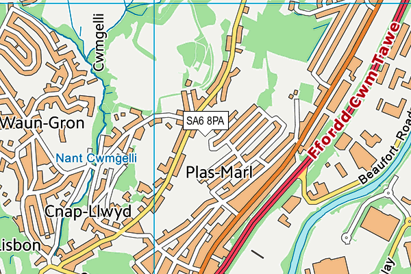 SA6 8PA map - OS VectorMap District (Ordnance Survey) SA6 8PA map - OS VectorMap District (Ordnance Survey)