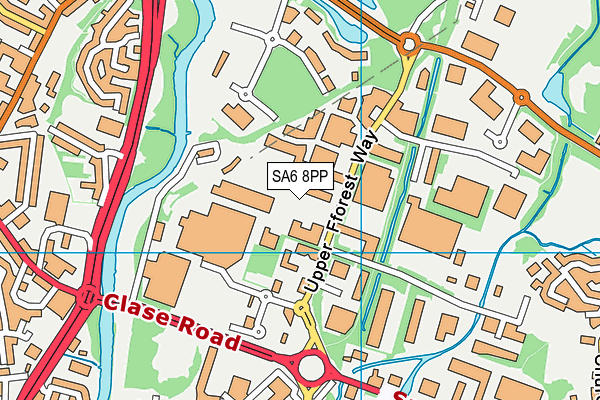 SA6 8PP map - OS VectorMap District (Ordnance Survey) SA6 8PP map - OS VectorMap District (Ordnance Survey)