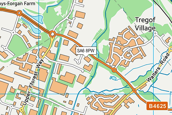SA6 8PW map - OS VectorMap District (Ordnance Survey) SA6 8PW map - OS VectorMap District (Ordnance Survey)