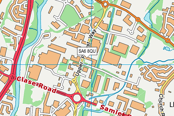 SA6 8QU map - OS VectorMap District (Ordnance Survey) SA6 8QU map - OS VectorMap District (Ordnance Survey)