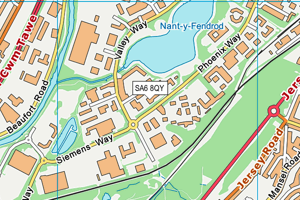 SA6 8QY map - OS VectorMap District (Ordnance Survey) SA6 8QY map - OS VectorMap District (Ordnance Survey)