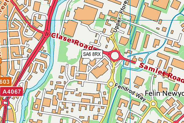 SA6 8RX map - OS VectorMap District (Ordnance Survey) SA6 8RX map - OS VectorMap District (Ordnance Survey)