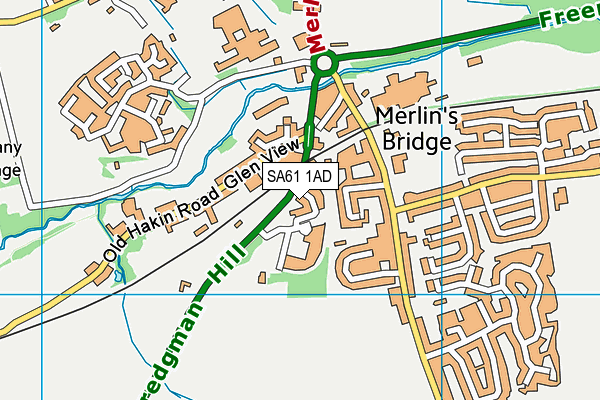 SA61 1AD map - OS VectorMap District (Ordnance Survey)