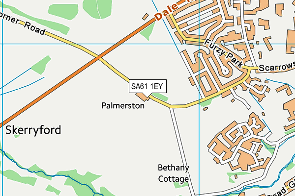 SA61 1EY map - OS VectorMap District (Ordnance Survey) SA61 1EY map - OS VectorMap District (Ordnance Survey)