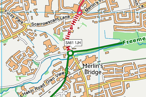 SA61 1JH map - OS VectorMap District (Ordnance Survey) SA61 1JH map - OS VectorMap District (Ordnance Survey)