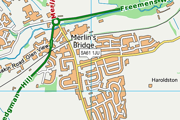 SA61 1JU map - OS VectorMap District (Ordnance Survey)
