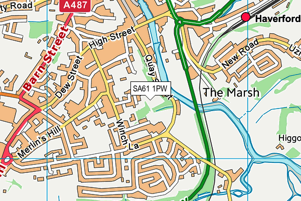 SA61 1PW map - OS VectorMap District (Ordnance Survey) SA61 1PW map - OS VectorMap District (Ordnance Survey)