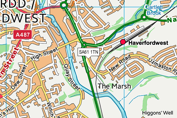 SA61 1TN map - OS VectorMap District (Ordnance Survey) SA61 1TN map - OS VectorMap District (Ordnance Survey)