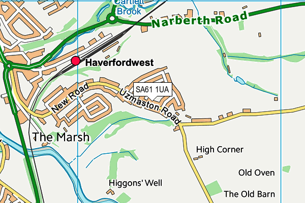 SA61 1UA map - OS VectorMap District (Ordnance Survey) SA61 1UA map - OS VectorMap District (Ordnance Survey)