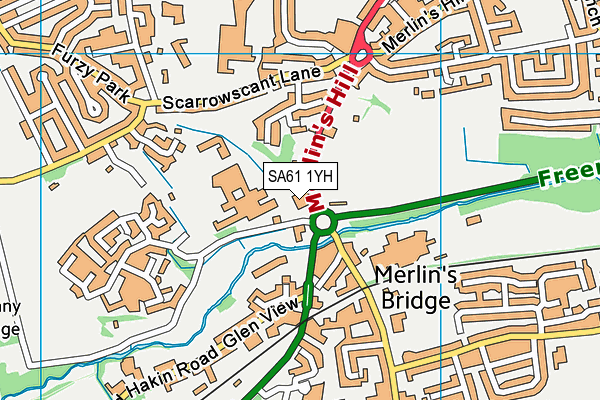 SA61 1YH map - OS VectorMap District (Ordnance Survey) SA61 1YH map - OS VectorMap District (Ordnance Survey)